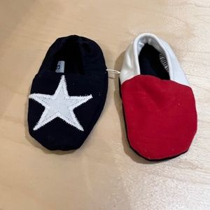 Texas flag baby soft sole shoes- size 0-6 months